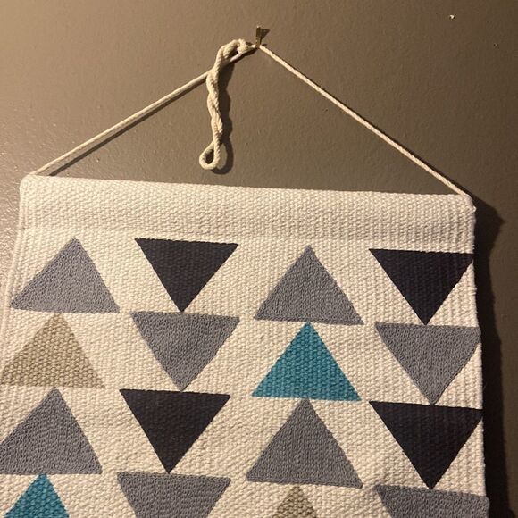 Beautiful Geometric Tapestry Turquoise Gray Bohemian  Wall Hanging - Picture 4 of 6